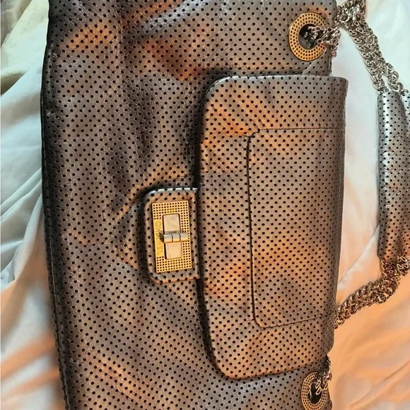 CHANEL Silver Perforated Shoulder Bag - Picture 3 of 8